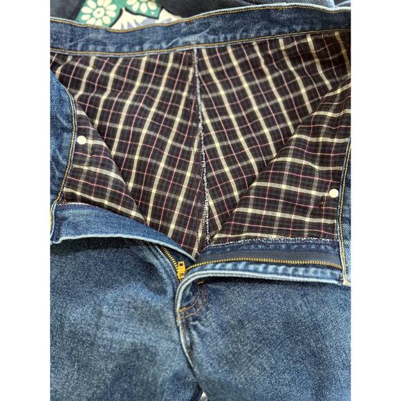 LL Bean Flannel Lined Dark Jeans Mens Size 36x34* Natural Fit Jeans Workwear - Picture 7 of 9